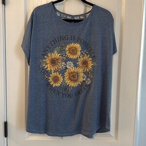 Sunflower print tshirt with detailed back